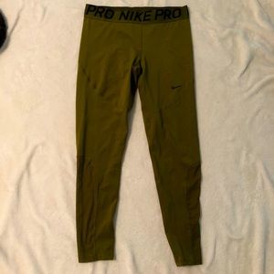 Mens Green Nike Pro workout tights